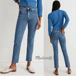 Madewell The  Perfect Vintage Jeans Knowland Wash Straight Leg Raw Hem Size 29